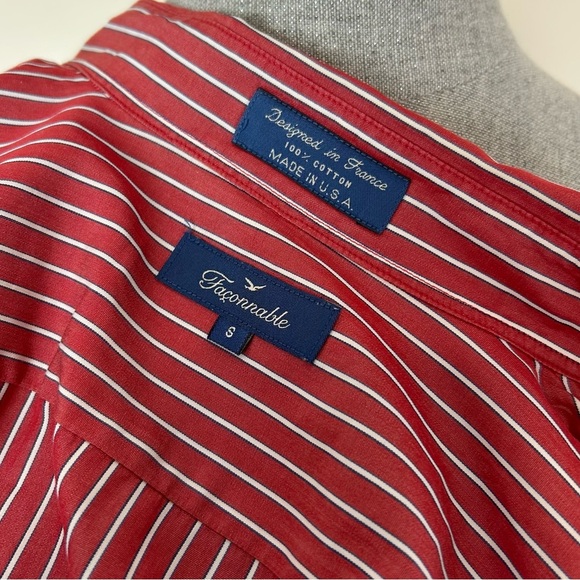 VTG Faconnable Red Striped Button Down Shirt - Picture 8 of 10